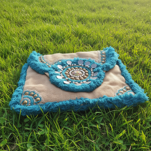 Sac à main artisanal de luxe indien, multicolore, forme rectangulaire, durable, style ethnique, fait main, accessoires de mode en cristal, décontracté - Product Image 3