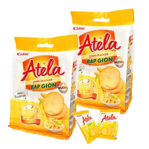 ATELA 228G Corncrust Biscuit Corncrisp Crackers Textura crujiente Sabores salados dulces Producto FMCG certificado Halal Bolsita de cartón - Product Image 2