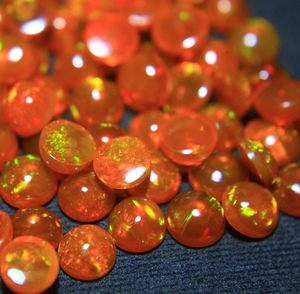 Opale de feu en gros, opale naturelle éthiopienne, pierre précieuse ronde orange taille brillant, pierre libre pour fabricants de bijoux - Product Image 2