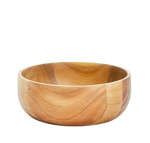 Bol de service en bois naturel, plat rond en bois massif pour fruits, collations, salades, décoration de table pour la cuisine, utilisation sur la table à manger - Product Image 2