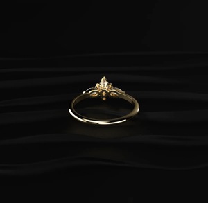 Anillo de Diamantes con Corte Marquesa, Chapado en Oro, Plata 925, Forma de Pera, Joyería de Boda para Mujer - Product Image 3