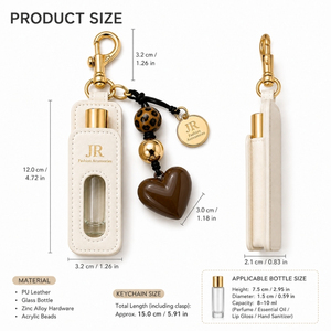 Porte-clés mignon pour parfum avec pendentif cœur en ambre, breloque élégante pour sac à main féminin - Product Image 4