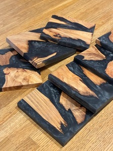 Custom Size Shape Color Wooden Resin Coaster Tea Accessories Cedar Wood Epoxy Resin Cup Coaster - Product Image 3