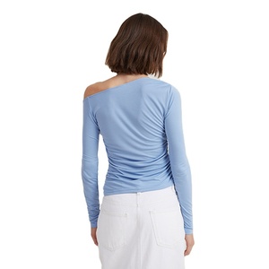 Camisetas de Manga Larga para Mujer, Diseño Casual de Verano, Hombros Caídos, Moda Urbana, Alta Calidad, Nueva Colección - Product Image 5