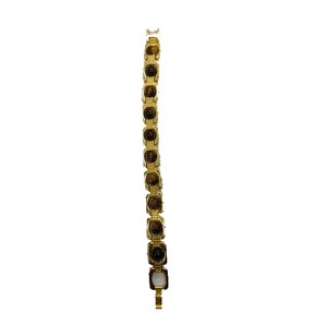 Bracelet en acier inoxydable plaqué or avec perles en œil de tigre, bijoux personnalisés pour hommes, chaîne à maillons, vente en gros - Product Image 6