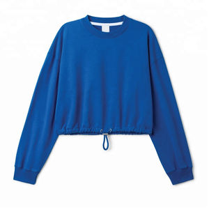 Sudadera de Algodón con Forro Polar para Invierno, Personalizada, Casual, Holgada, de Color Sólido, con Decoración de Lazo, Manga Larga, Cuello Redondo - Product Image 5