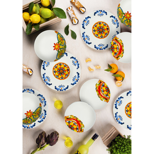 Servizio di Piatti in Porcellana Excelsa Messina 18 Pezzi Multicolore Stoviglie Decorative - Product Image 3