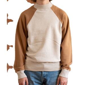 T-shirt à manches longues et col montant pour femmes-Top décontracté en coton mélangé extensible - Product Image 1