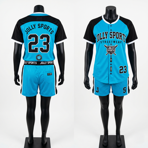 Women Baseball Jersey Short Set 180 GSM Premium Polyester Mesh <b>Light</b> Green Contrast <b>Panel</b> Custom Sublimation Women's Sets - Product Image 5