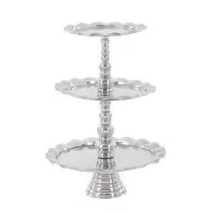 Support à gâteau rond en acier inoxydable fait main, écologique, à deux niveaux, pour la présentation de desserts - Product Image 2