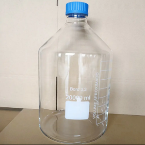 Flacon de réactif en verre transparent de 5000 ml, col étroit DIN, bouchon à vis en PP, qualité laboratoire, pour installation pilote - Product Image 2