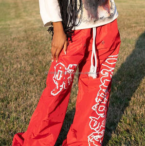 กางเกงผ้าไนลอนสำหรับผู้ชายกางเกงกันลมพิมพ์ลายสกรีนผ้าไหมโพลีเอสเตอร์ระบายอากาศน้ำหนักเบาป้องกันรอยยับ - Product Image 5