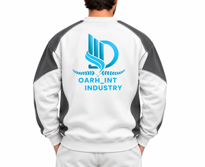 Sudadera Blanca de Cuello Redondo para Hombre OARH_INT INDUSTRY, Manga Raglán, Corte Regular, 100% Poliéster, Logotipo Estampado en la Parte Delantera, Estilo Casual para Otoño - Product Image 4