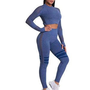 Venta Directa de Fábrica, Conjunto de Yoga para Mujer de Alta Calidad, Último Modelo, Transpirable, Ecológico, MOQ Bajo, Diseño Sólido, Conjunto de Yoga de 2 Piezas sin Costuras - Product Image 6
