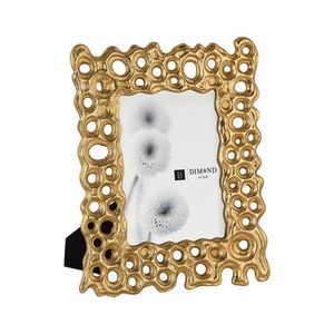 Cadre photo en métal Metal Wave 12088 en laiton antique, motif abstrait gravé, durable, léger, rectangulaire, décoration pour la maison et le bureau - Product Image 4