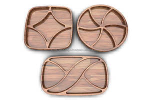 Plateau de service en bois rond économiser l'utilisation dans les hôtels et la maison et la fête - Product Image 2