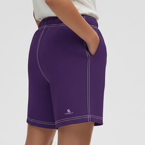Shorts de yoga mi-hauts sans coutures pour femme, avec strass, pour la danse, le sport et l'entraînement, effet push-up, couleur unie, collection 2026 - Product Image 5