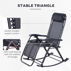 Sedia a dondolo Zen da esterno a gravità Zero con poggiatesta e supporto per telefono per mobili da giardino - Product Image 6