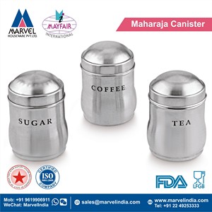 Stainless Steel 3-Piece Classic Style Kitchen Countertop <b>Canister</b> <b>Set</b> Cylinder Dishwasher Safe for Tea Coffee Sugar Heatable - Product Image 2