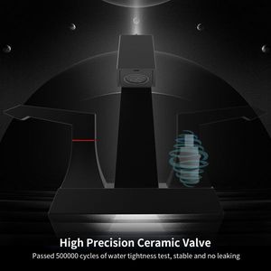 Robinet de salle de bain noir mat 4001 MB robuste à 2 poignées, à poser sur le plan, style moderne, avec kits de raccordement pour lavabo et douche - Product Image 4