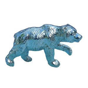 รูปปั้นหมีเงินงานฝีมือโลหะหมีขั้วโลกที่สง่างามของตกแต่งบ้านทำด้วยมือรูปปั้นหมีอะลูมิเนียมสำหรับคริสต์มาส - Product Image 3