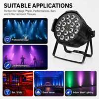 Projecteur LED Par en aluminium robuste 18x12W RGBW DMX pour scène, avec angle de faisceau de 40° et variateur 0-100% pour événements religieux et mariages