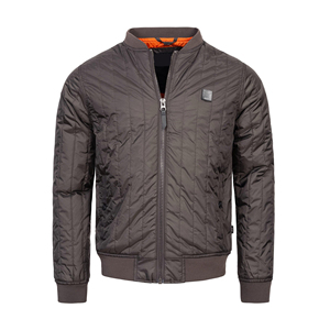 Chaqueta Bomber Acolchada para Hombre, Color Sólido, Cierre de Cremallera, Ropa Exterior Informal de Otoño, Relleno de Poliéster, Cuello Alto, Corte Regular - Product Image 4