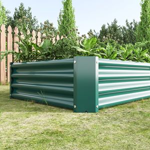 Fioriera Rettangolare Rialzata in Metallo per Esterni 6x3x1 piedi per Fiori, Verdure e Piante - Verde per Vivere all'Aperto - Product Image 2