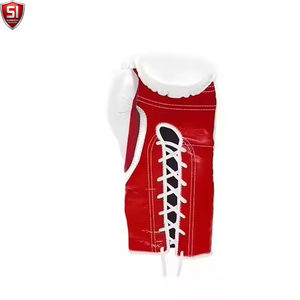 Ensemble de boxe SUMROOS 51 en cuir PU, protège-tête, gants, protège-pénis, rouge et blanc, respirant, équipement de protection pour l'entraînement - Product Image 4