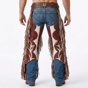 Chaps en cuir suédé de style western, conçus avec expertise, longueur intégrale, pour l'équitation, ajustement personnalisé, production en gros, usine - Product Image 2