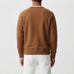 Sweat-shirt en mélange de coton de qualité supérieure avec intérieur brossé doux, texture respirante, style pull à col rond, coupe confortable pour tous les jours - Product Image 2