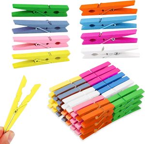 Pinces en bois colorées en gros, mini-pinces à linge, pinces photo, pinces de suspension pour loisirs créatifs, pinces à linge décoratives en bois pour le bricolage et les fêtes à domicile - Product Image 1