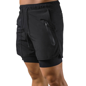 Shorts de course 2-en-1 pour hommes en maille respirante, écologiques, pour le fitness, l'athlétisme, l'entraînement et la gym, avec motif et logo personnalisés, pour le trail - Product Image 3