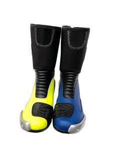 Bottes de moto en PU pour homme, imperméables, colorées (noir, jaune, bleu), longues, toutes saisons, pour adulte - Product Image 1