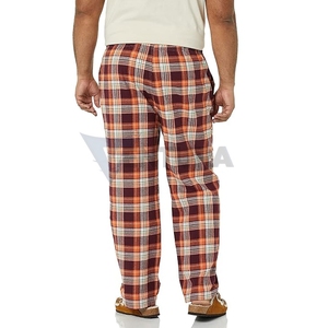 Bulk Order USA Flannel <b>Trouser</b> <b>Men</b> Plaid Pants Soft Cotton <b>Elastic</b> Waist Lounge Wear Manufacturer - Product Image 4