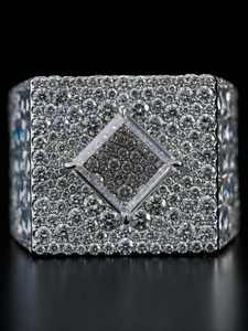 925 Sterling Silver <b>Iced</b> Moissanite <b>Ring</b> Round Brilliant Cut Prong Set Wedding Party Jewelry - Product Image 1