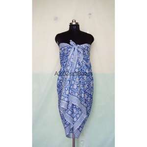 100% Cotton Digital Print Argyle Floral Scarf Lightweight Skin-Friendly Breathable Women's Beach <b>Wrap</b> Sarong Pareo Bikini Cover - Product Image 2