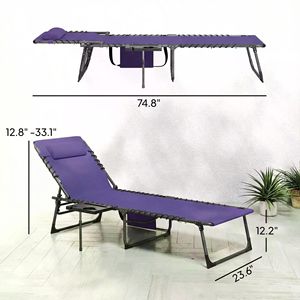 Lettino Pieghevole Moderno in Alluminio per Spiaggia e Piscina, Arredo Esterno per Villa e Giardino - Product Image 2