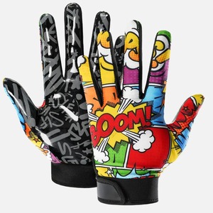 Guantes de Bateo de Cuero Estilo Cómic Multicolor, Tejido de Punto, Unisex, para Adultos, Diseño Ecológico y Moderno - Product Image 1
