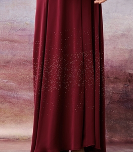 High Quality Modest Dubai Beaded <b>Sequined</b> Long Sleeve Abaya Muslim Traditional Handmade Wedding Women Ramadan Prayer Daily - Product Image 2