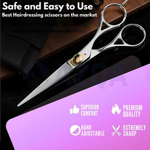 Tijeras Profesionales de Acero Inoxidable para Cortar el Cabello con Tornillo Ajustable, Reposamanos y Estuche de Cuero PU - Product Image 4