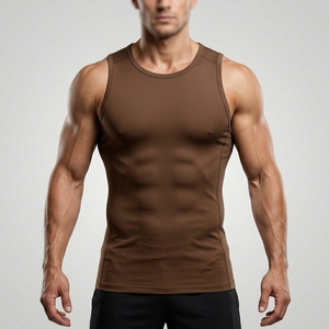 Débardeur de sport respirant pour homme 100 % polyester à séchage rapide, idéal pour l'entraînement et la course en extérieur - Product Image 1