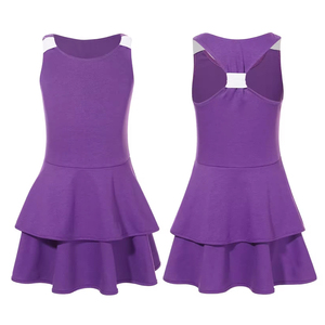 Vestido de Tenis Personalizado para Niñas con Pantalones Cortos, Conjunto de Falda Deportiva Azul Marino, Lindo y Atlético - Product Image 1