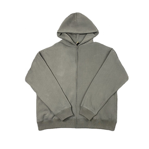 Meilleur prix – Sweat à capuche zippé décontracté pour homme, coupe oversize, en molleton 100 % coton doux et respirant, personnalisable avec logo pour homme - Product Image 4
