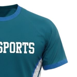 เสื้อเจอร์ซีย์เน็ตบอลแบบซับลิเมชั่นสีเขียวอมฟ้าเข้ม-ขาว สำหรับทุกเพศ ผลิตจากโพลีเอสเตอร์ แขนสั้น เหมาะสำหรับทีมกีฬา ชุดฝึกซ้อม และชุดยูนิฟอร์ม - Product Image 5