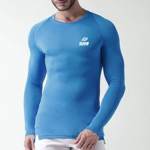 Custom Logo Printed Solid Casual <b>Compression</b> <b>Shirt</b> <b>Men</b> Slim Fit Long Sleeves Lightweight Eco-Friendly Breathable Polyester - Product Image 4