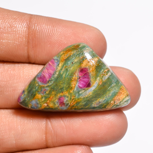 FAIJAN GEMS - Gemas de Cuarzo Fuchsite con Rubí Natural de Alta Calidad, Varias Formas, Certificadas por Terceros, Tamaños Personalizables, para Joyería - Product Image 2