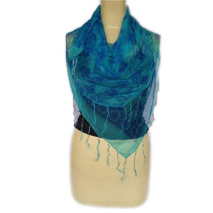 Elegant Women Fringes Chiffon Fringed Scarf Lightweight Soft Sheer <b>Wrap</b> Shawl Fashion Neck <b>Head</b> Cover Summer Beach Party Evening - Product Image 1