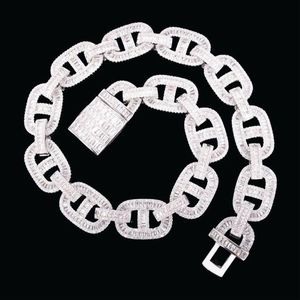 Collier Cuban Link Iced Out avec Moissanite, plaqué or 14K/18K, style Hip-Hop, chaîne cubaine de luxe pour homme - Product Image 1