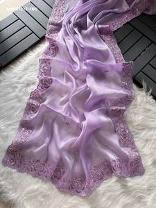 Magnífica colección de conjuntos de sari y blusa con bordado, cordón y lentejuelas, a precio de mayorista. - Product Image 5